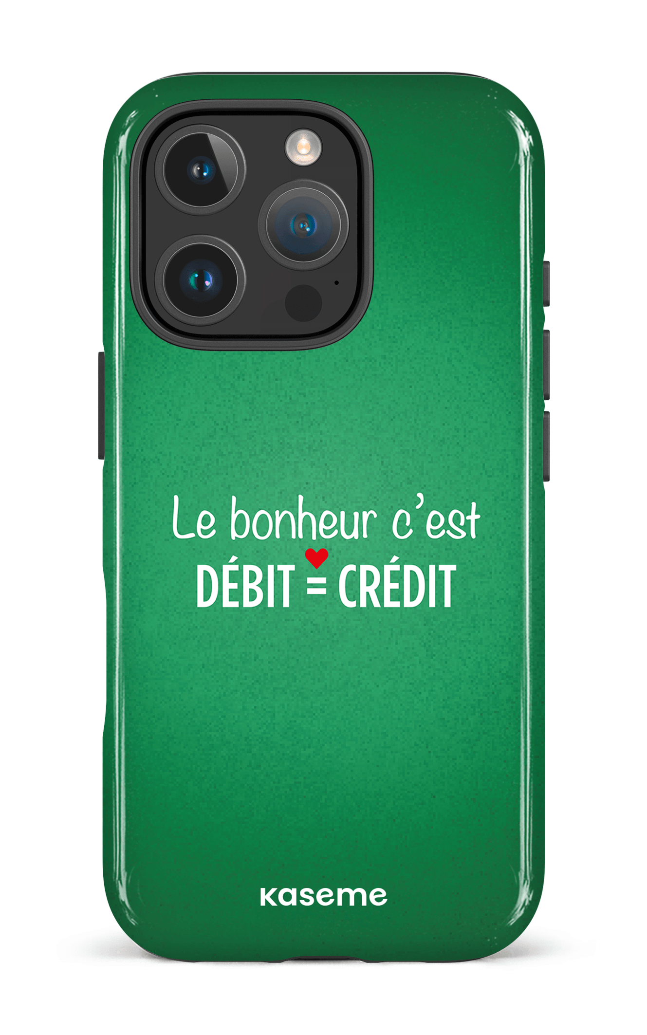 iPhone 16 Pro Impact Case Le bonheur c'est débit = crédit (vert) -
