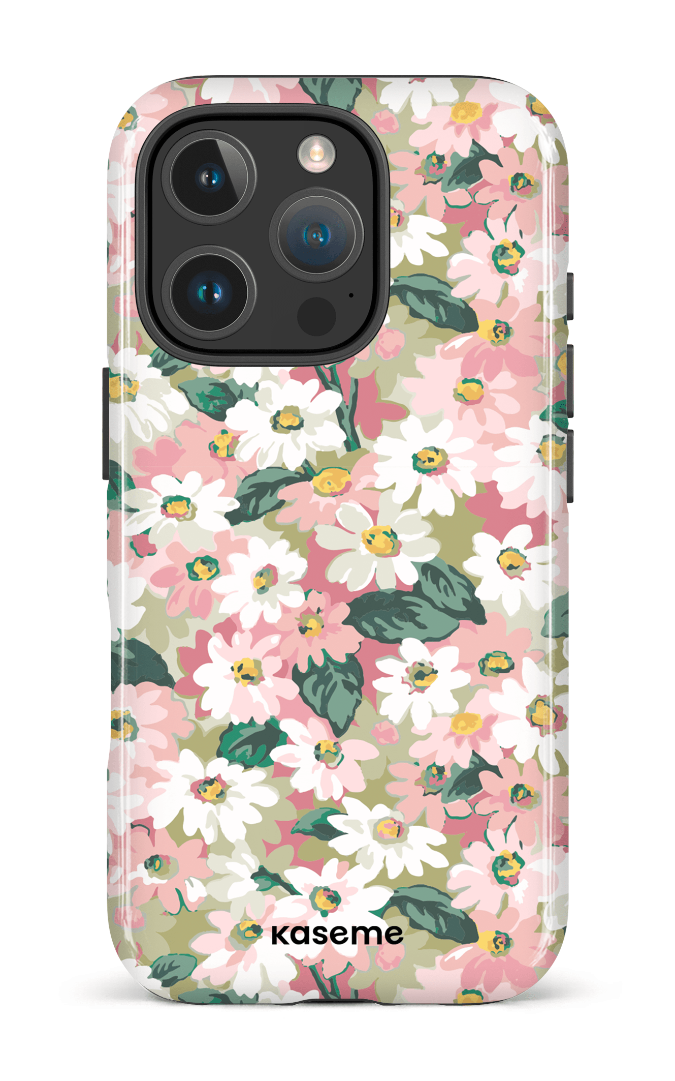 iPhone 16 Pro Impact Case Mosaic of blooms green -