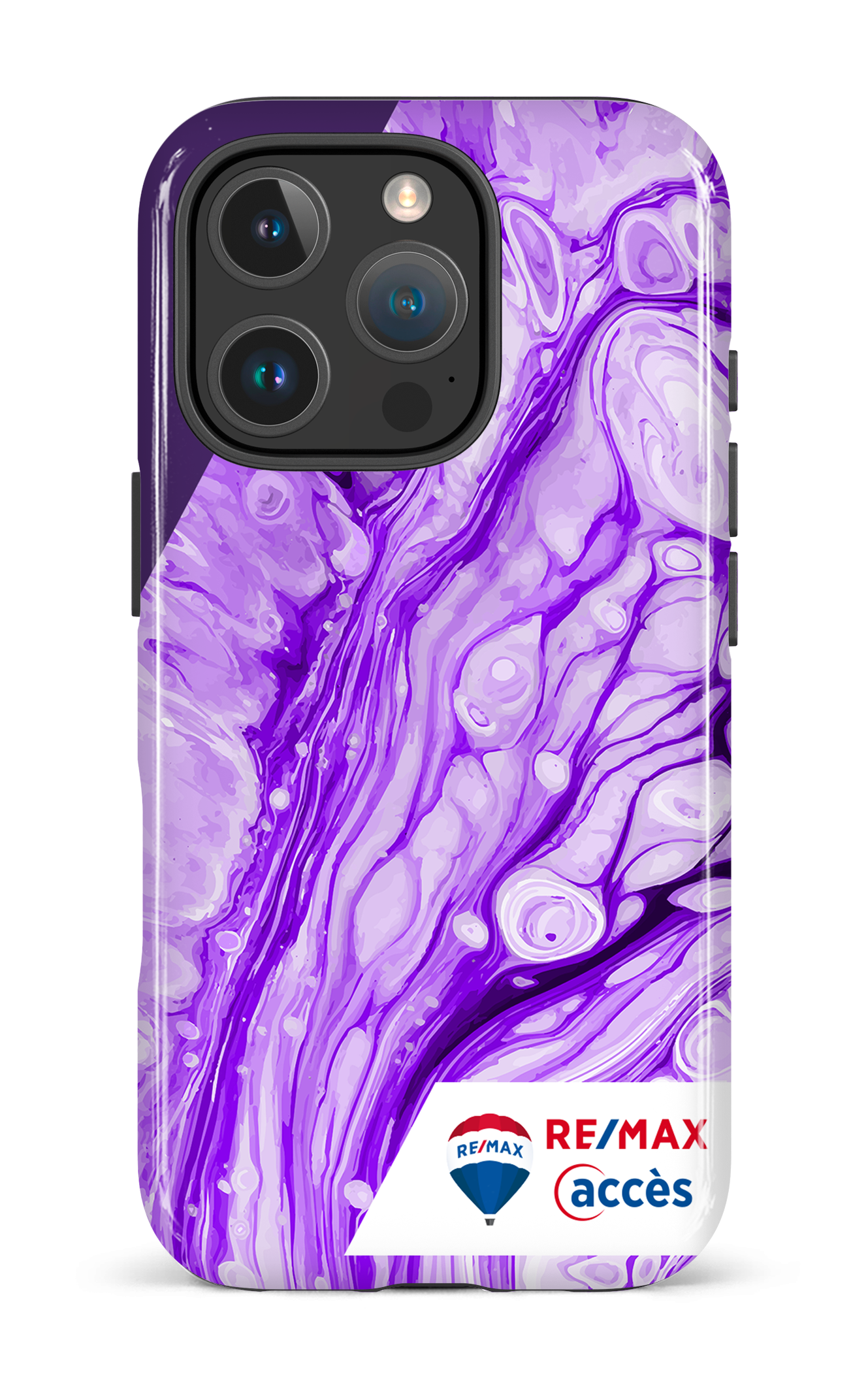 iPhone 16 Pro Impact Case Peinture marbrée claire violette -