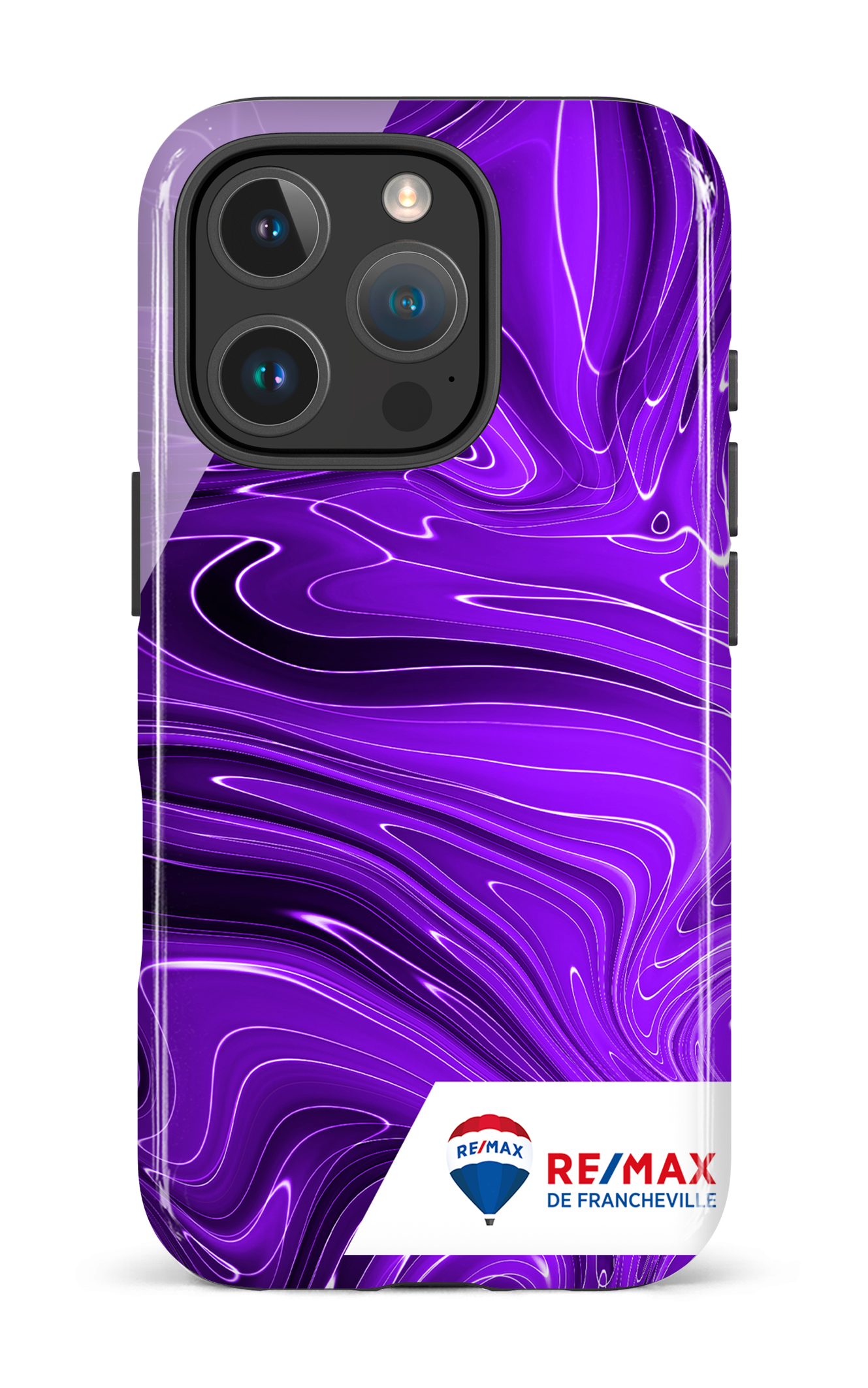 iPhone 16 Pro Impact Case Peinture marbrée sombre violette de Francheville -