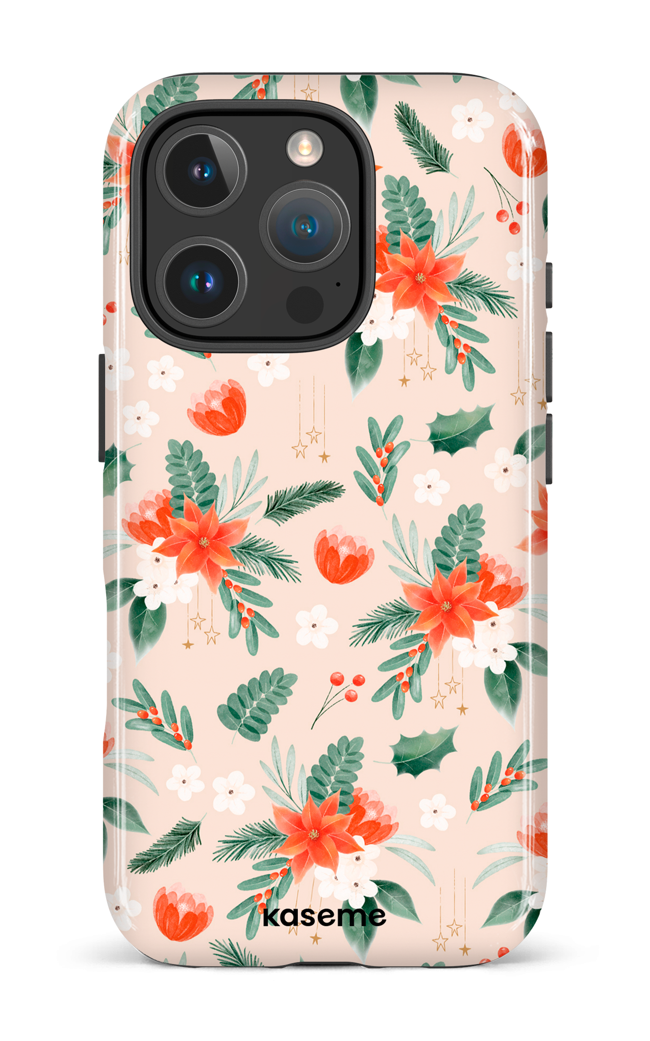 iPhone 16 Pro Impact Case Poinsettia Beige -