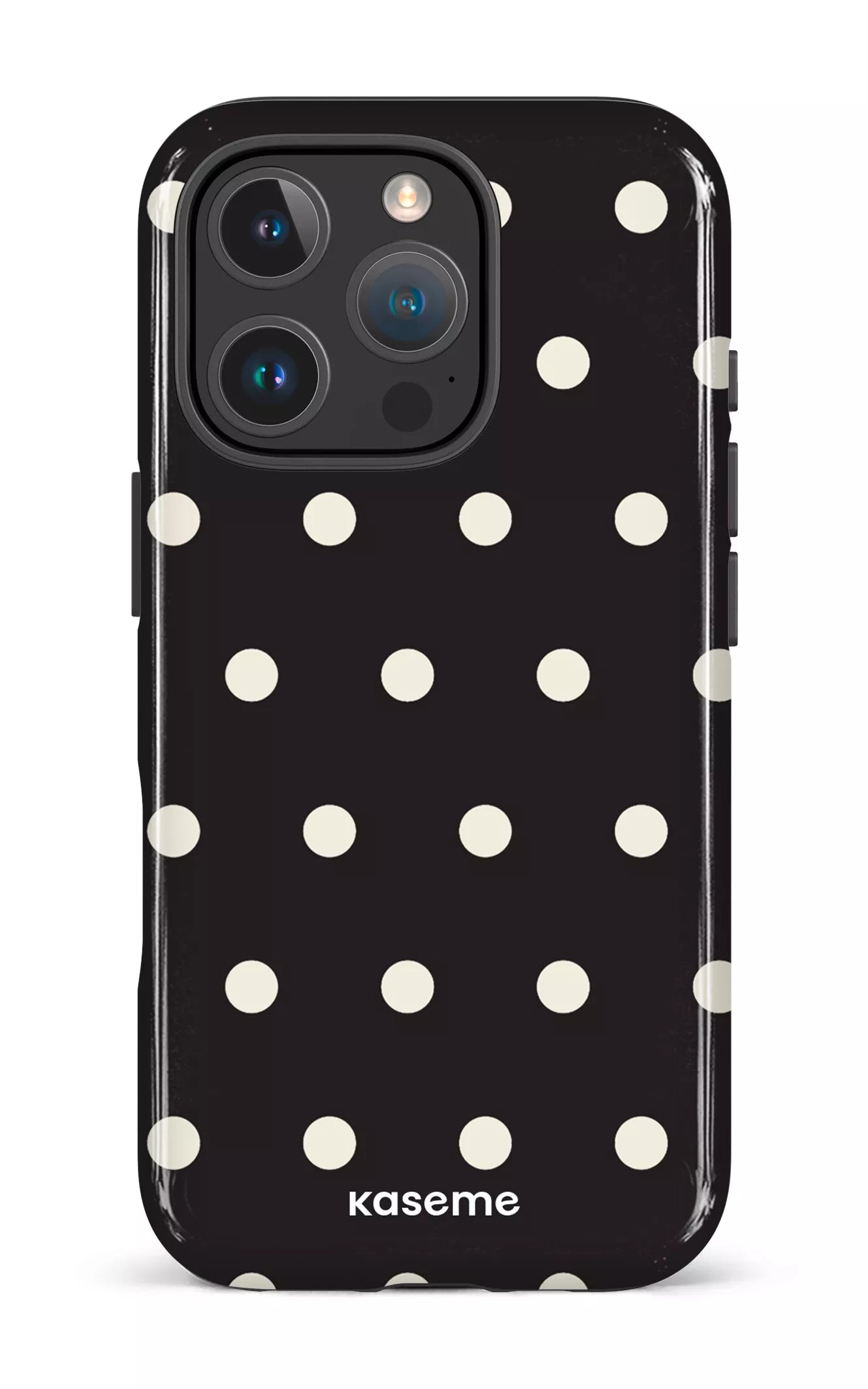 iPhone 16 Pro Impact Case Polka Black -