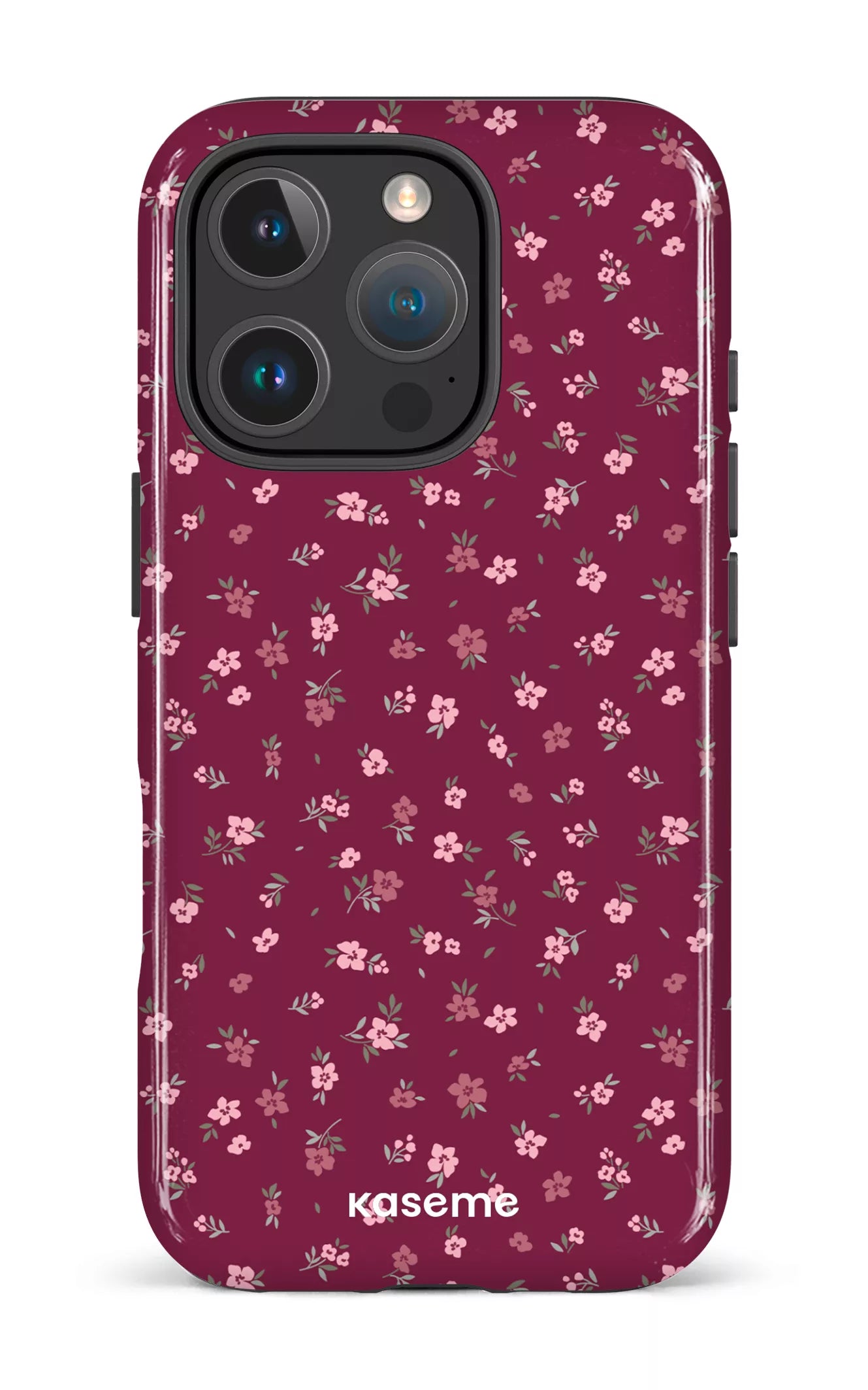 iPhone 16 Pro Impact Case Porcelain Blossom Burgundy -