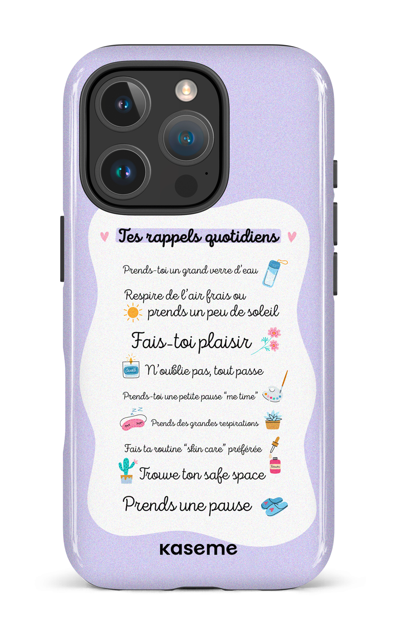 iPhone 16 Pro Impact Case Tes rappels quotidiens purple -