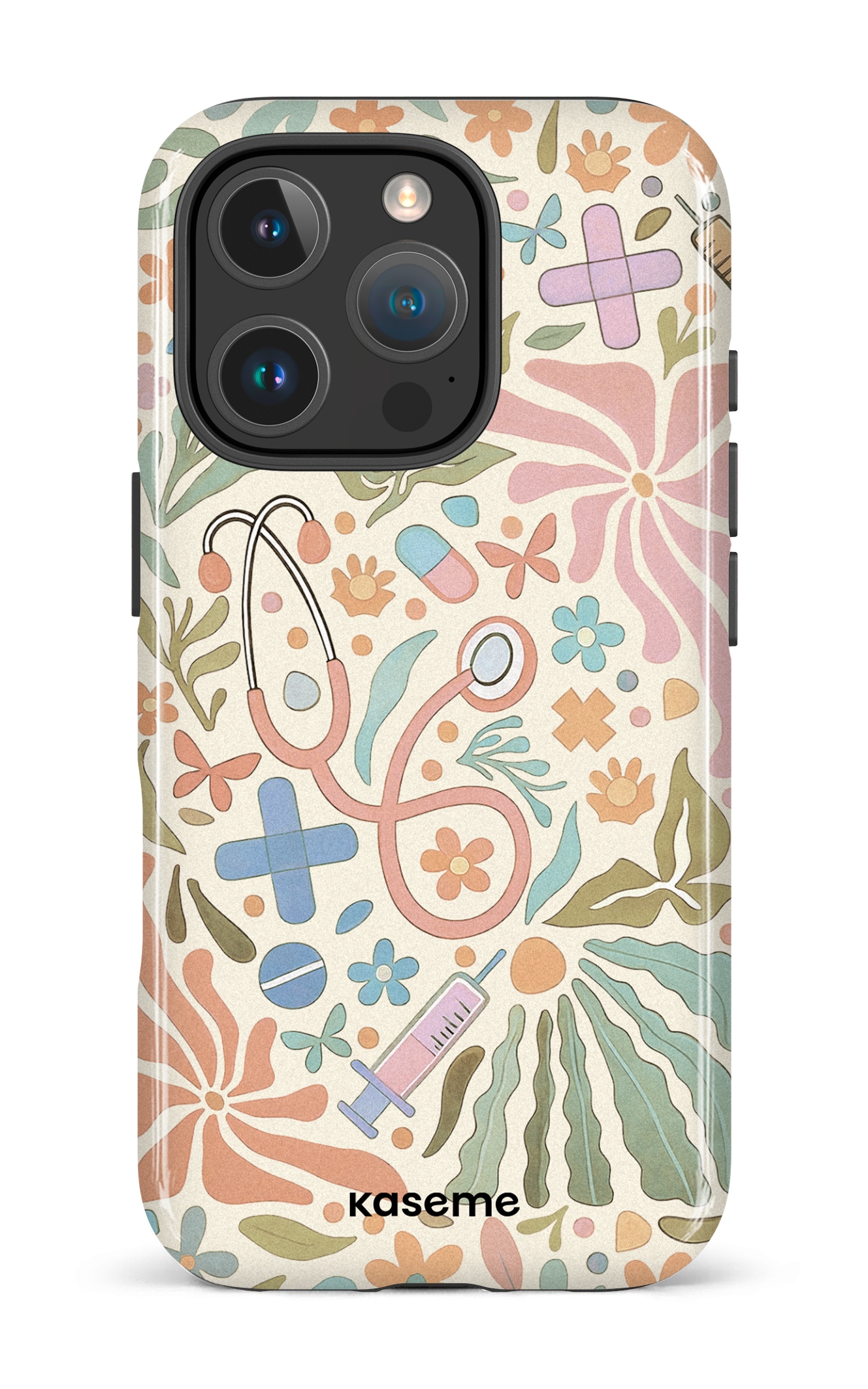 iPhone 16 Pro Impact Case VitaBloom Beige -