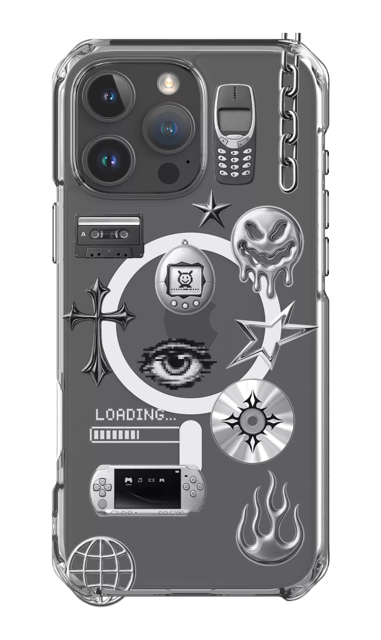 iPhone 16 Pro Max Clear Case Magsafe Chrome Clear Case -