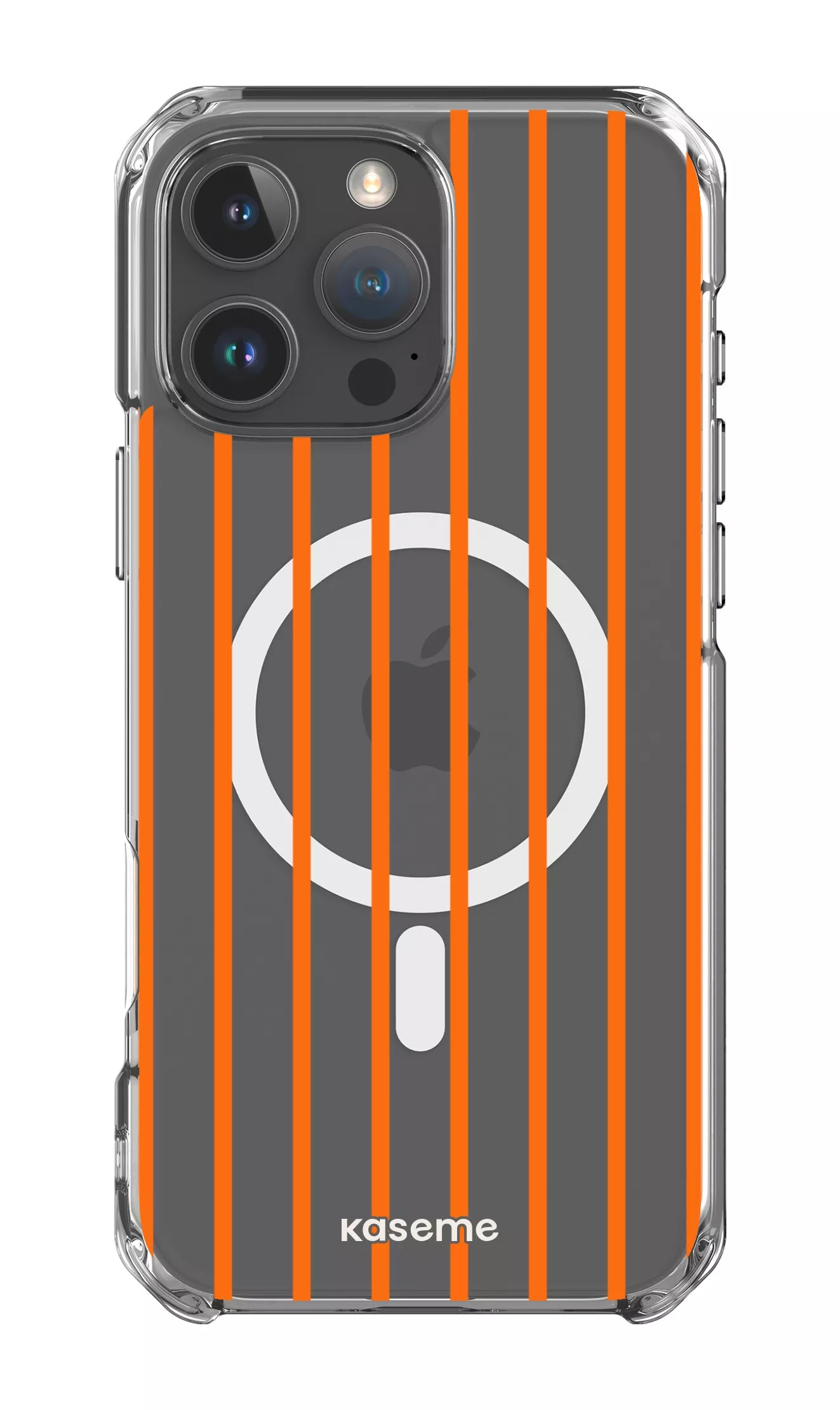 iPhone 16 Pro Max Clear Case Magsafe Dolce Striscia Orange Clear Case -