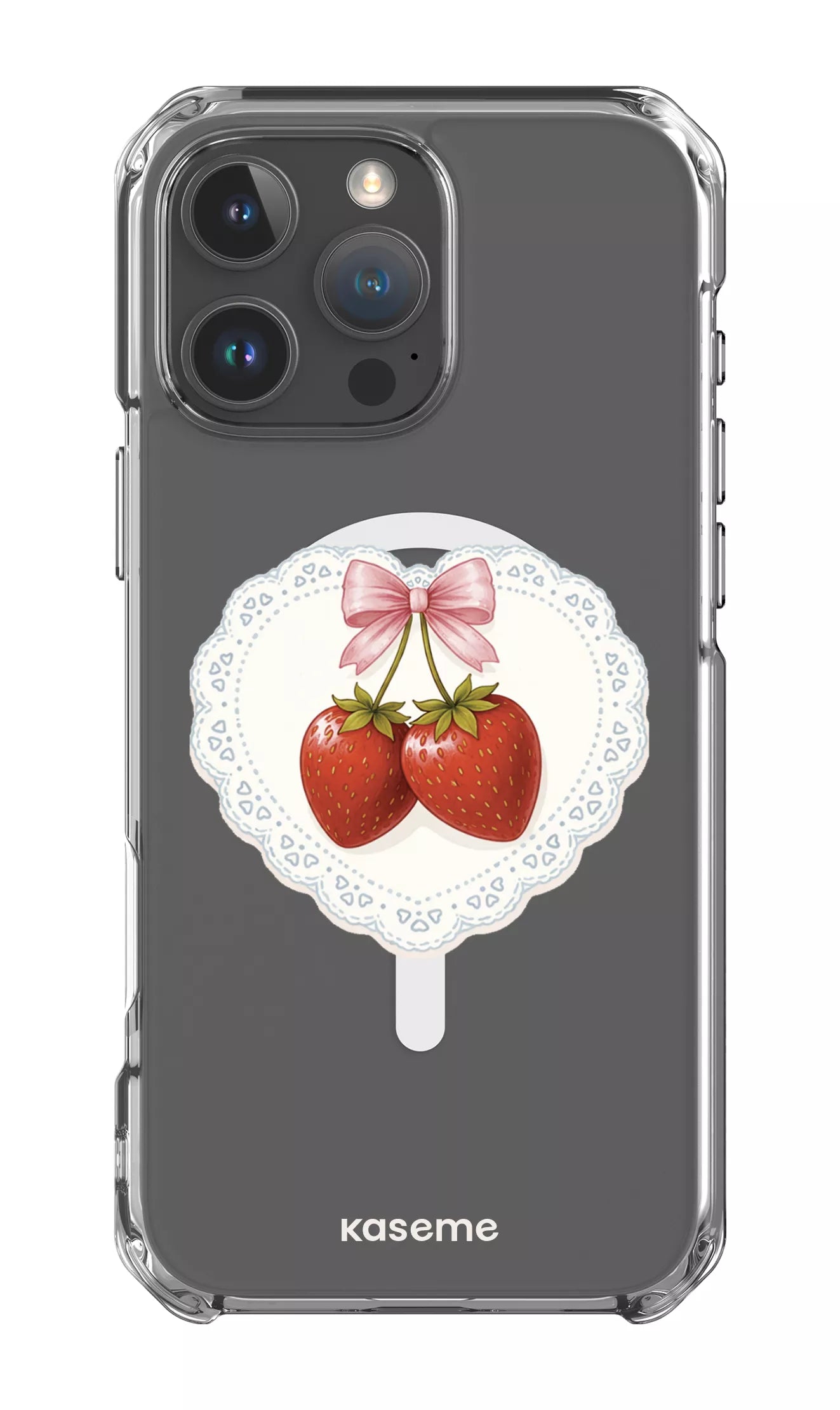 iPhone 16 Pro Max Clear Case Magsafe Fresa Lace Clear Case -