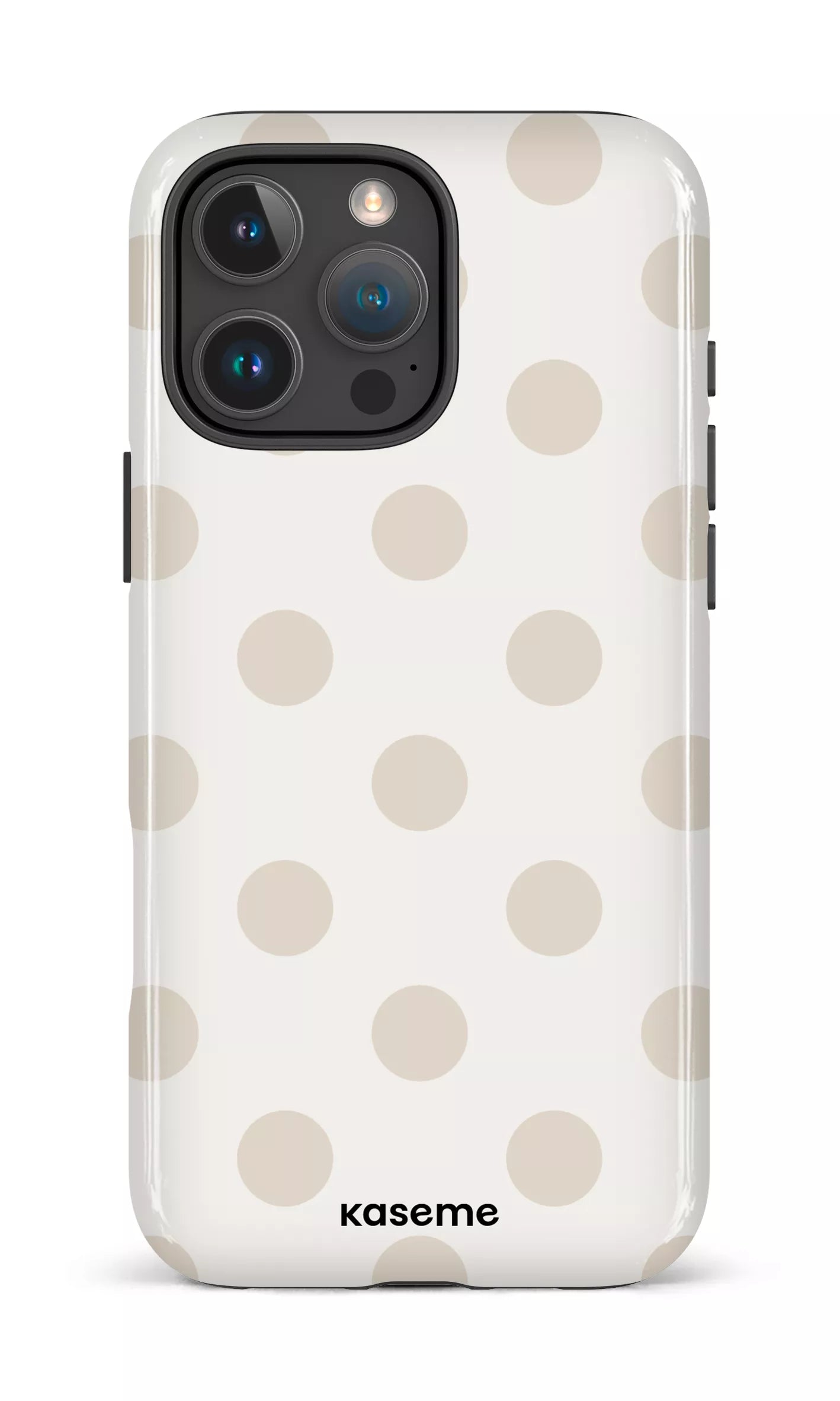 iPhone 16 Pro Max Impact Case Couture Beige & White -