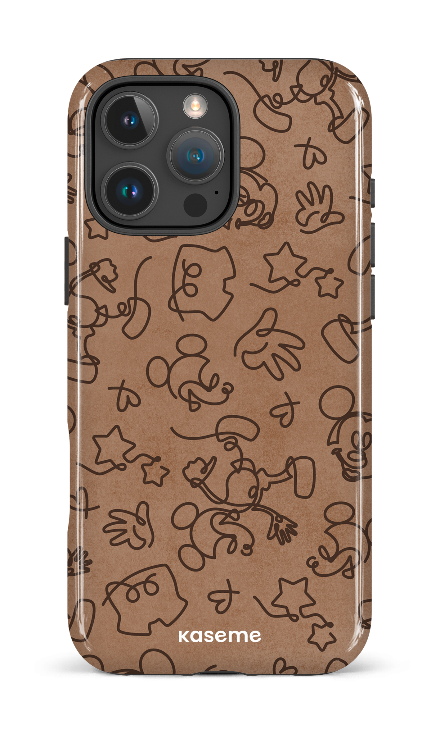 iPhone 16 Pro Max Impact Case Doodle Mocha -