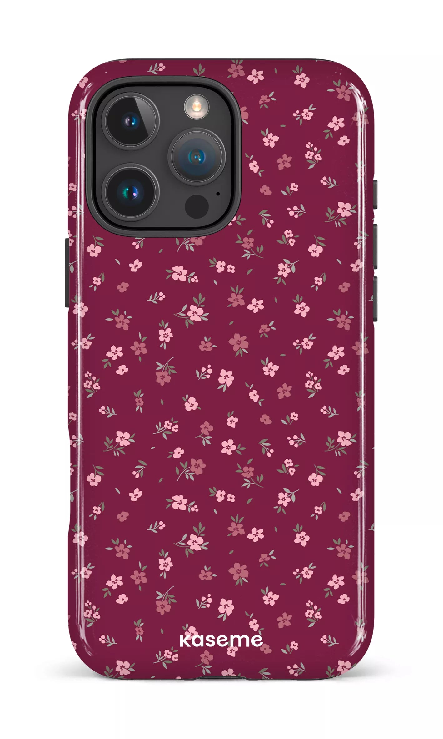 iPhone 16 Pro Max Impact Case Porcelain Blossom Burgundy -
