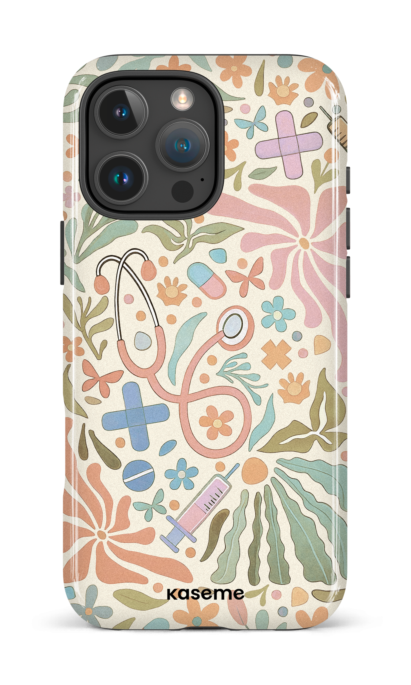 iPhone 16 Pro Max Impact Case VitaBloom Beige -