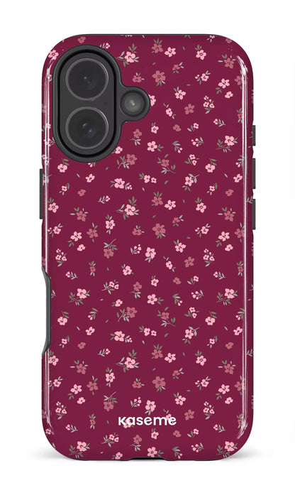 iPhone 17 Impact Case Porcelain Blossom Burgundy -