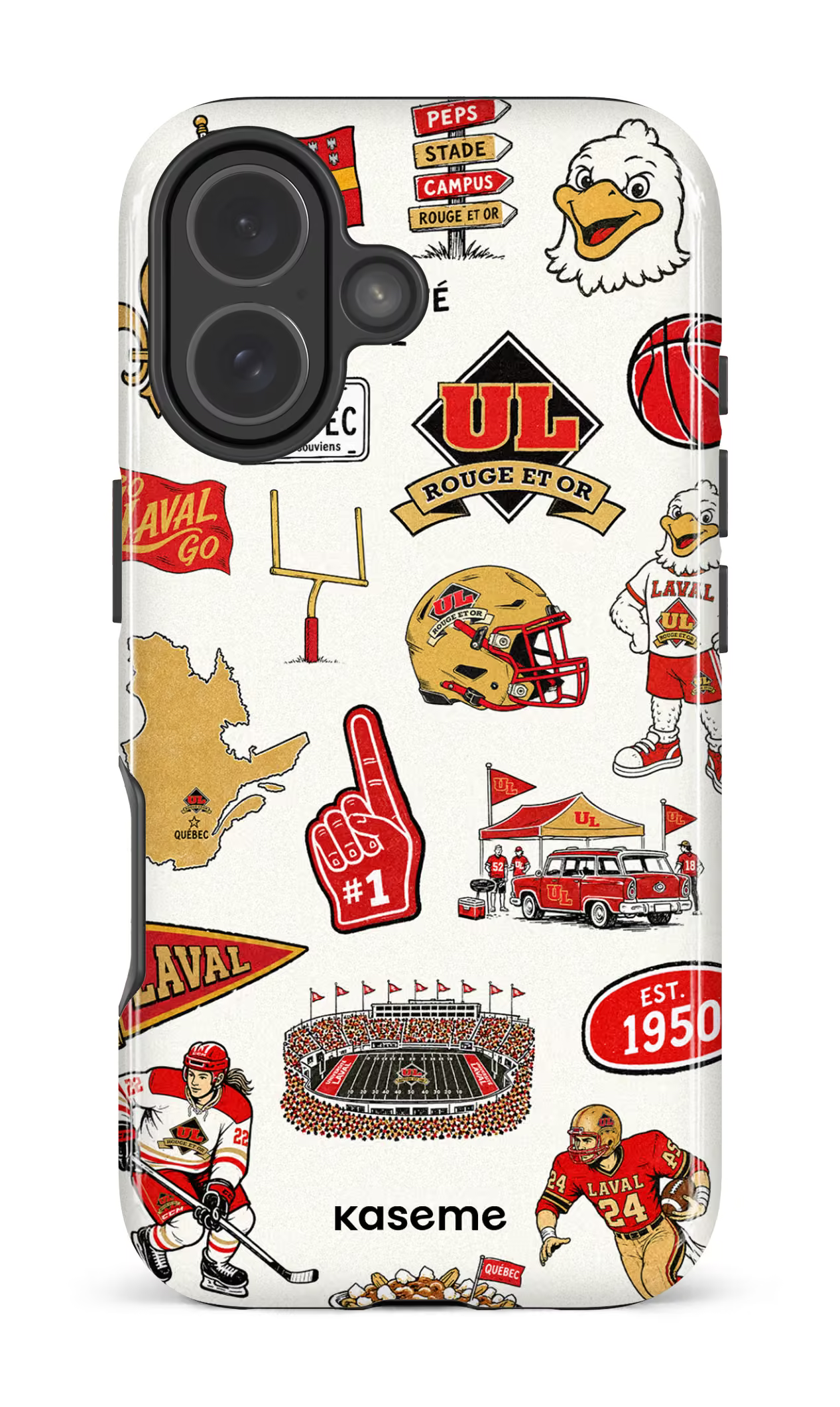 iPhone 17 MagSage - Impact Case Mosaïque x Rouge et Or -