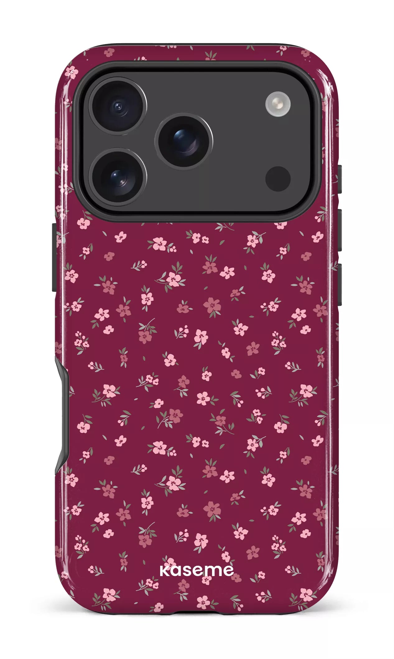 iPhone 17 Pro Impact Case Porcelain Blossom Burgundy -