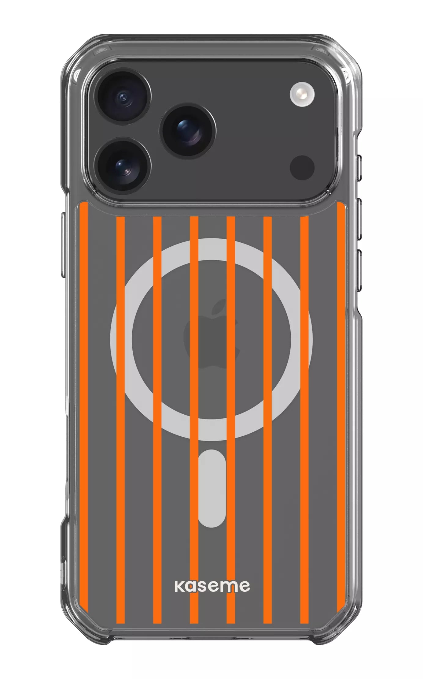 iPhone 17 Pro Max Clear Case Magsafe Dolce Striscia Orange Clear Case -