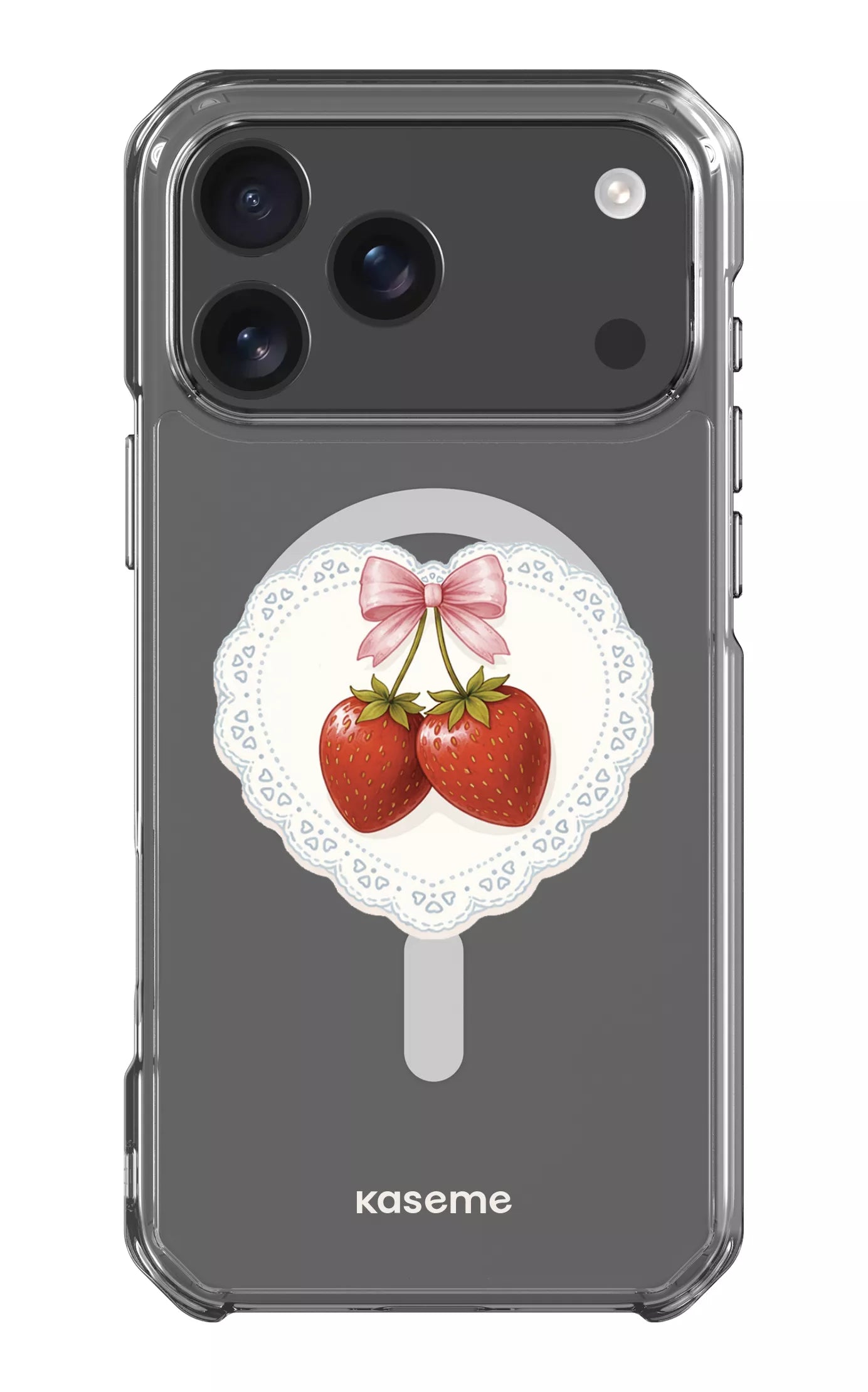 iPhone 17 Pro Max Clear Case Magsafe Fresa Lace Clear Case -