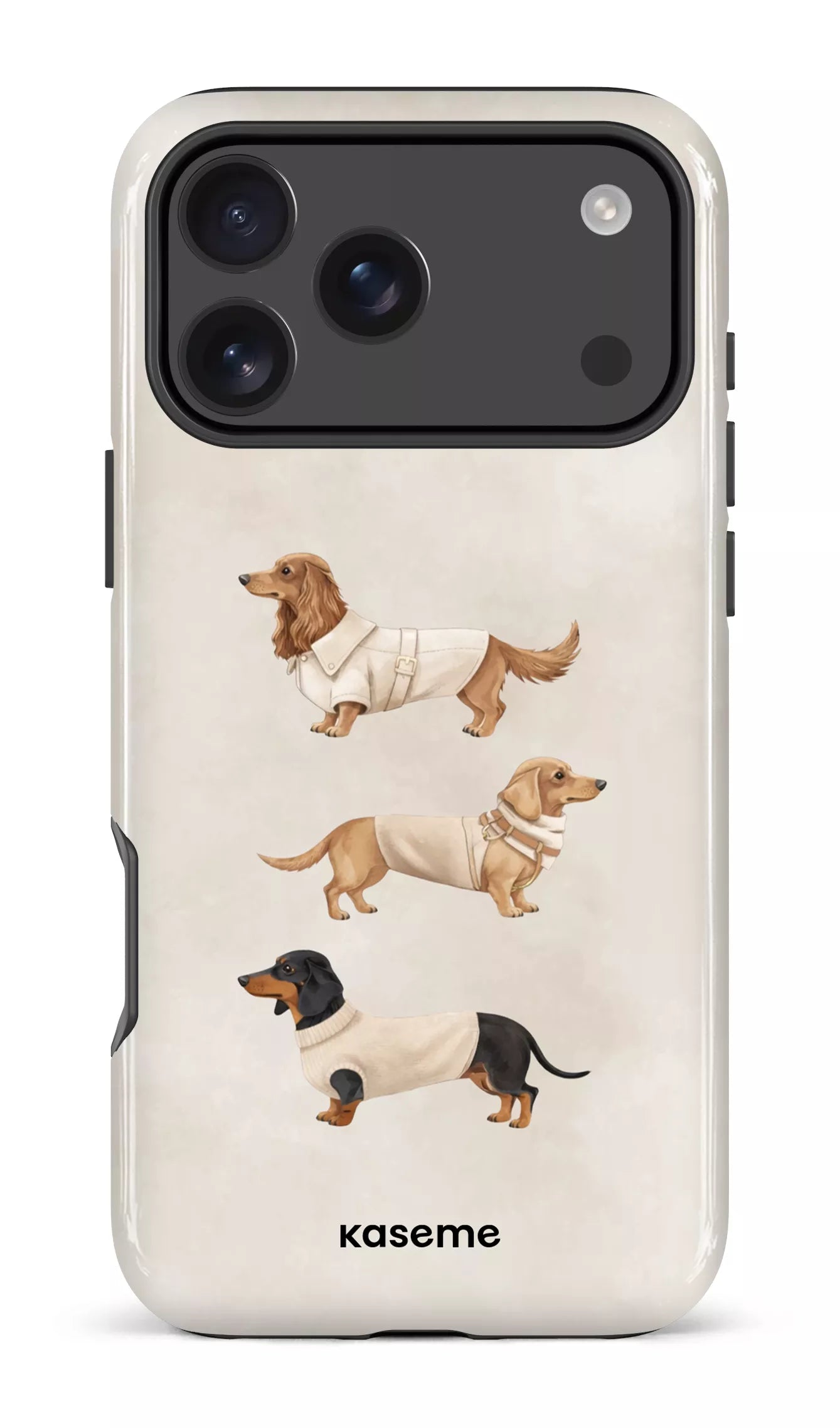 iPhone 17 Pro Max Impact Case Doxies Club Beige -