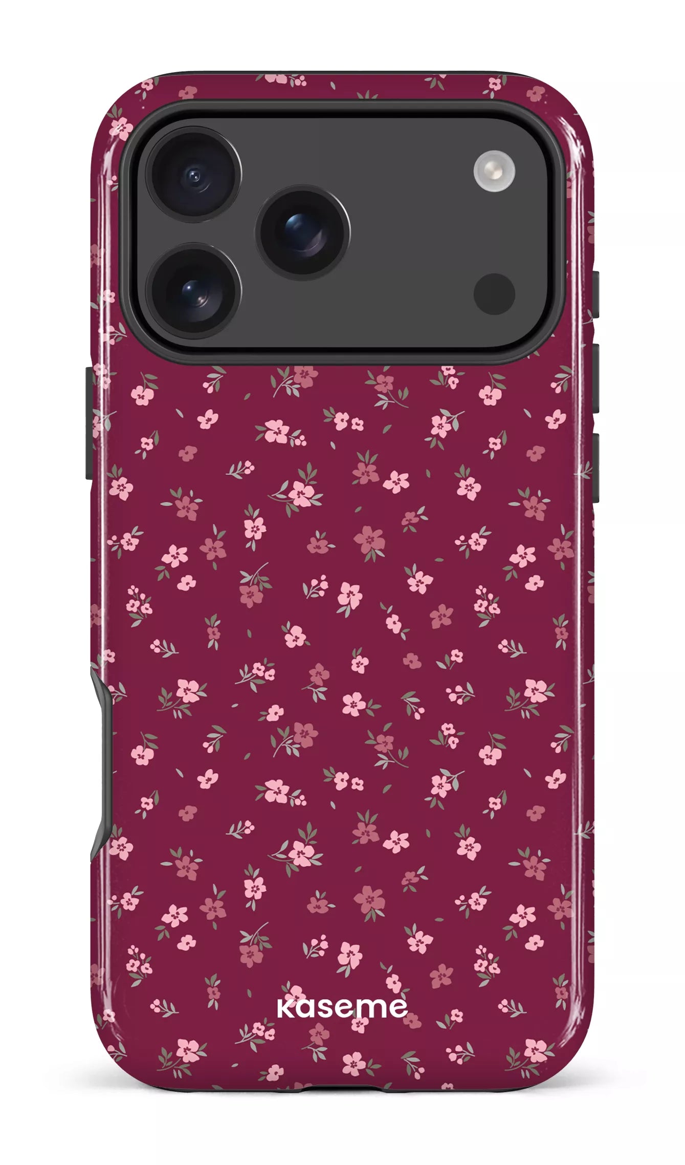 iPhone 17 Pro Max Impact Case Porcelain Blossom Burgundy -