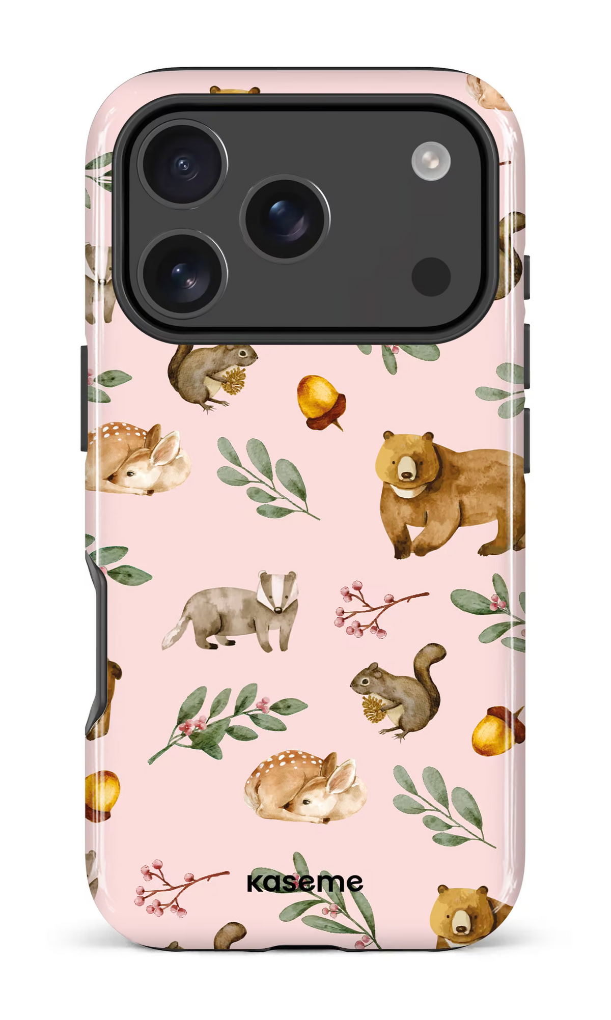 iPhone 18 Pro Impact Case Furry Forest Pink -