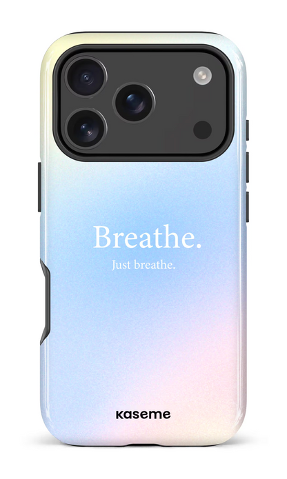iPhone 18 Pro Impact Case Just breathe blue -