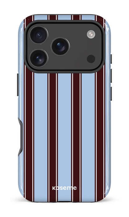 iPhone 18 Pro Impact Case La Linea Blue by Marina Bastarache -