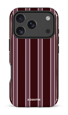 iPhone 18 Pro Impact Case La Linea Burgundy by Marina Bastarache -