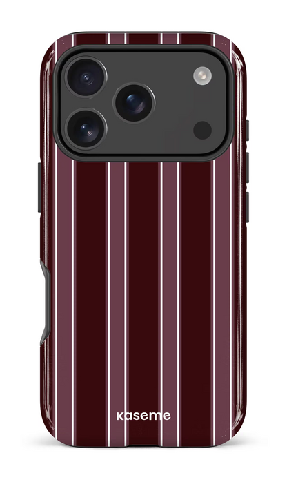 iPhone 18 Pro Impact Case La Linea Burgundy by Marina Bastarache -