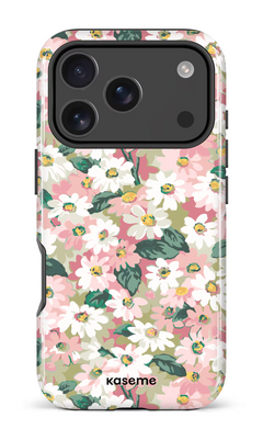iPhone 18 Pro Impact Case Mosaic of blooms green -