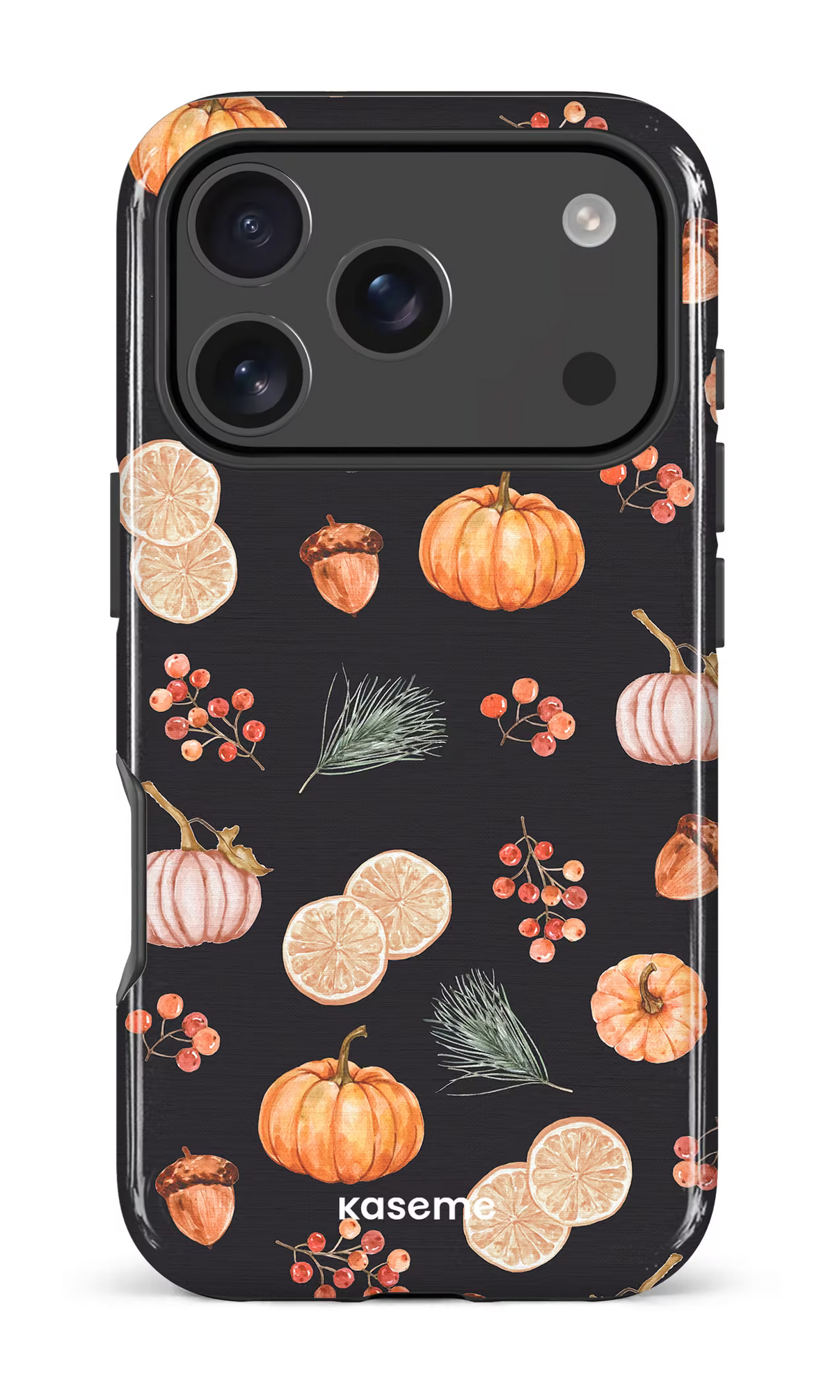 iPhone 18 Pro Impact Case Pumpkin Garden Black -