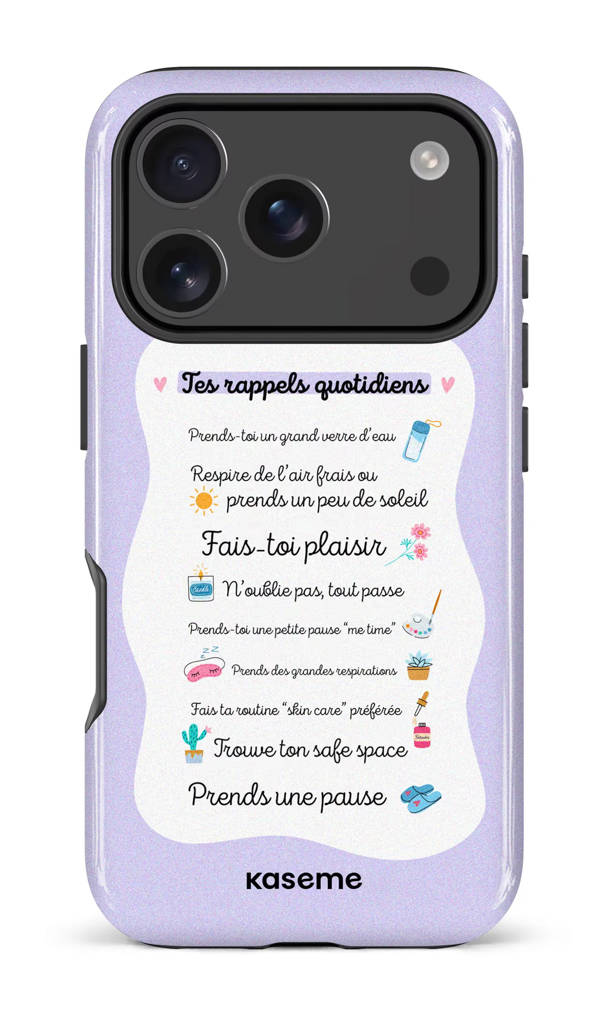 iPhone 18 Pro Impact Case Tes rappels quotidiens purple -