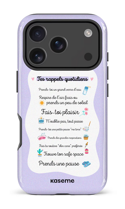 iPhone 18 Pro Impact Case Tes rappels quotidiens purple -