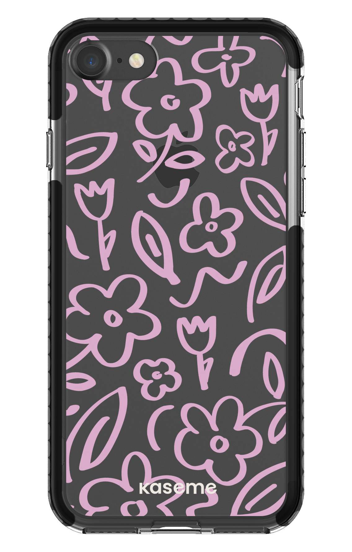 iPhone 7 Clear Case - Black Brooklyn pink Clear Case -