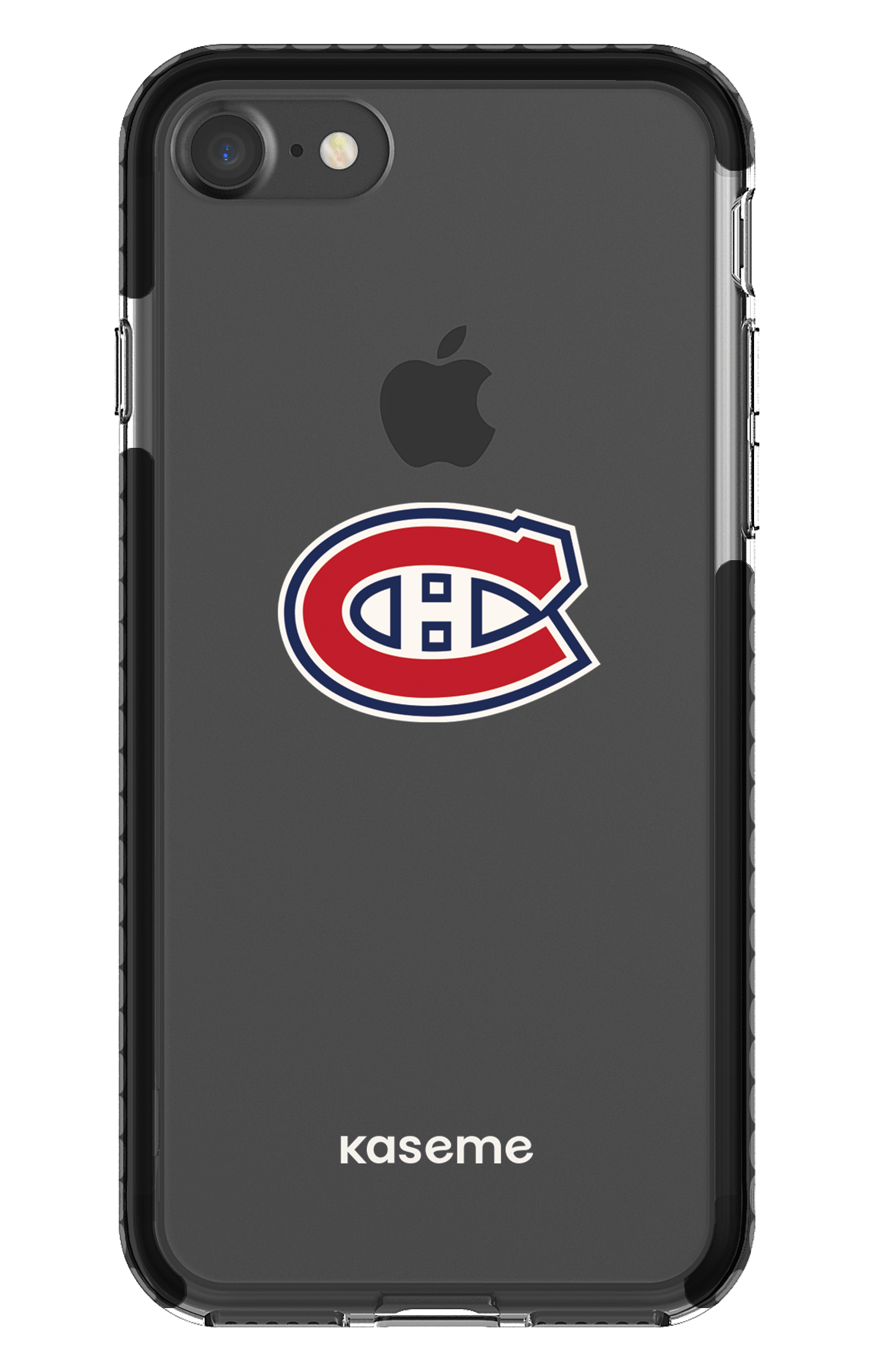 iPhone 7 Clear Case - Black Canadiens Logo Clear -