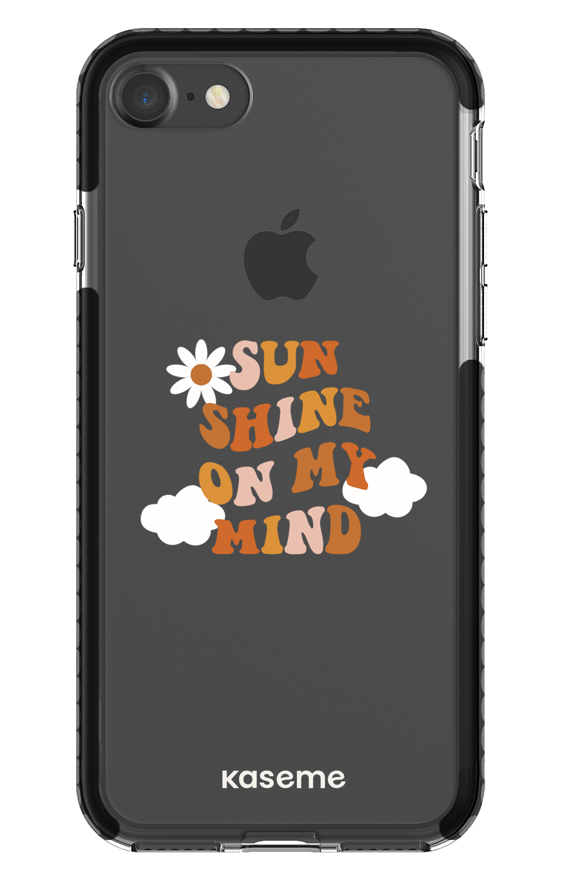 iPhone 7 Clear Case - Black Cheerful Clear Case -