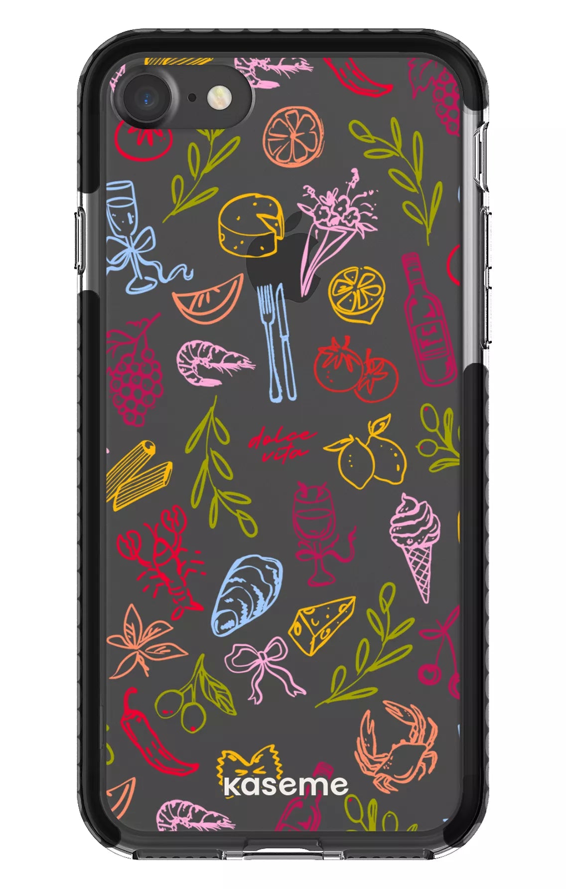 iPhone 7 Clear Case - Black Cucina Viva Clear Case -