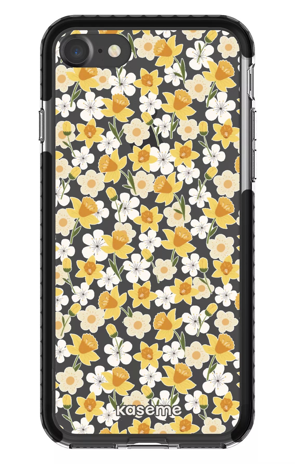 iPhone 7 Clear Case - Black Daffodil Clear Case -