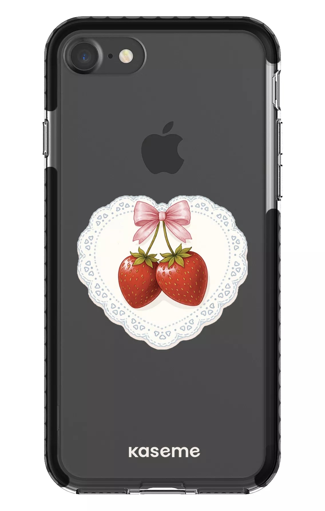 iPhone 7 Clear Case - Black Fresa Lace Clear Case -