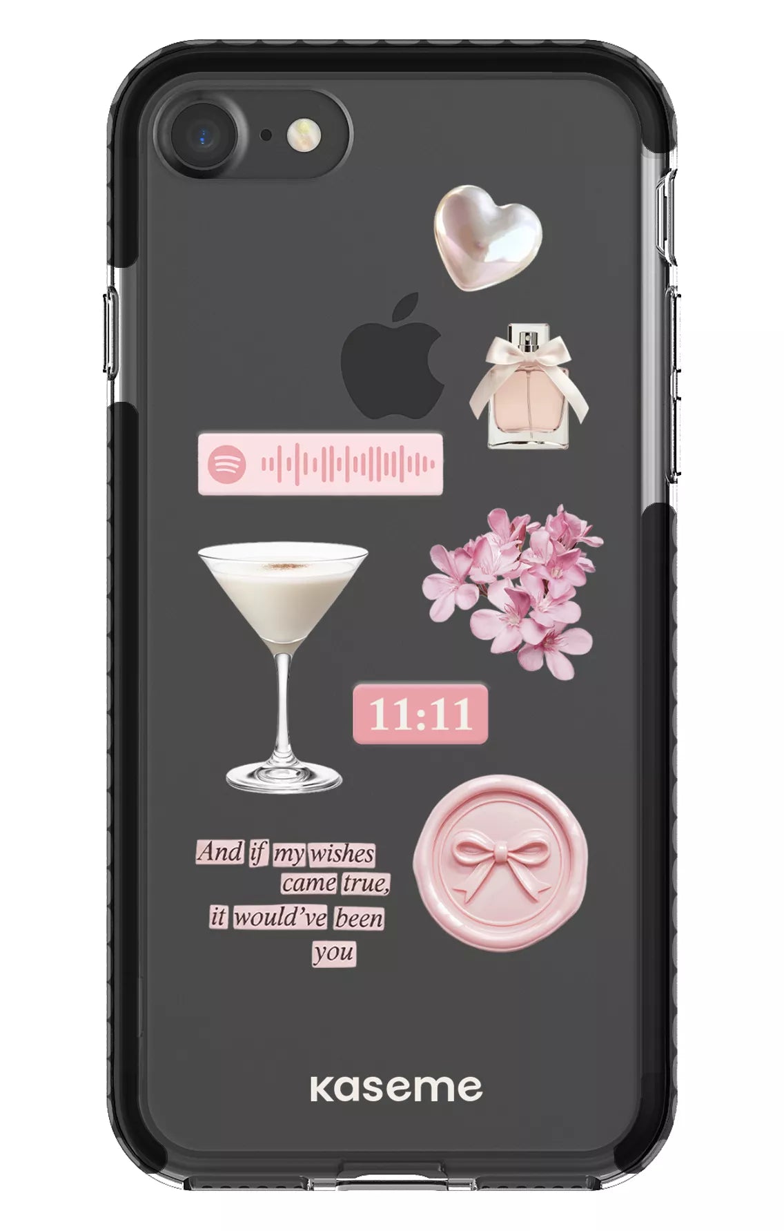 iPhone 7 Clear Case - Black Love Letters Clear Case -