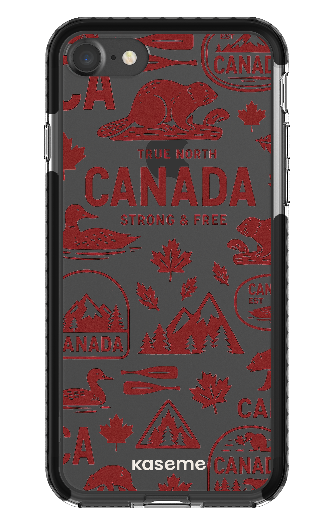 iPhone 7 Clear Case - Black Oh Canada -