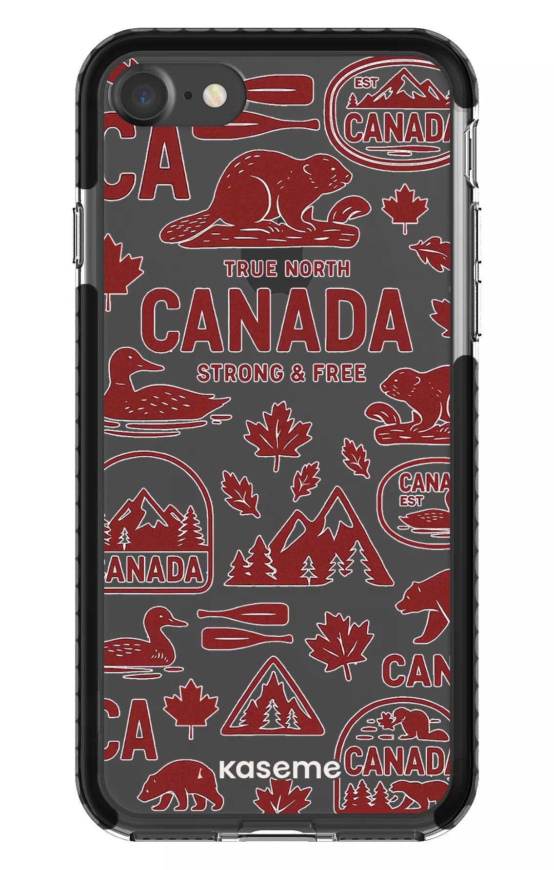 iPhone 7 Clear Case - Black Oh Canada Clear Case -