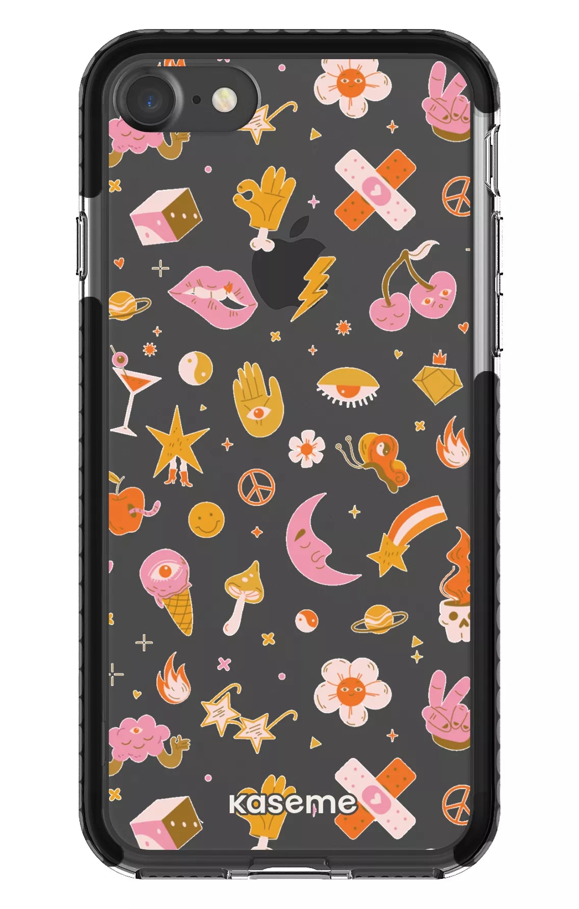 iPhone 7 Clear Case - Black Psycho Clear Case -