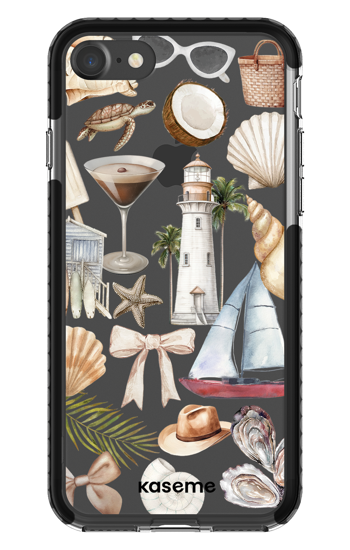 iPhone 7 Clear Case - Black Riviera Clear Case -