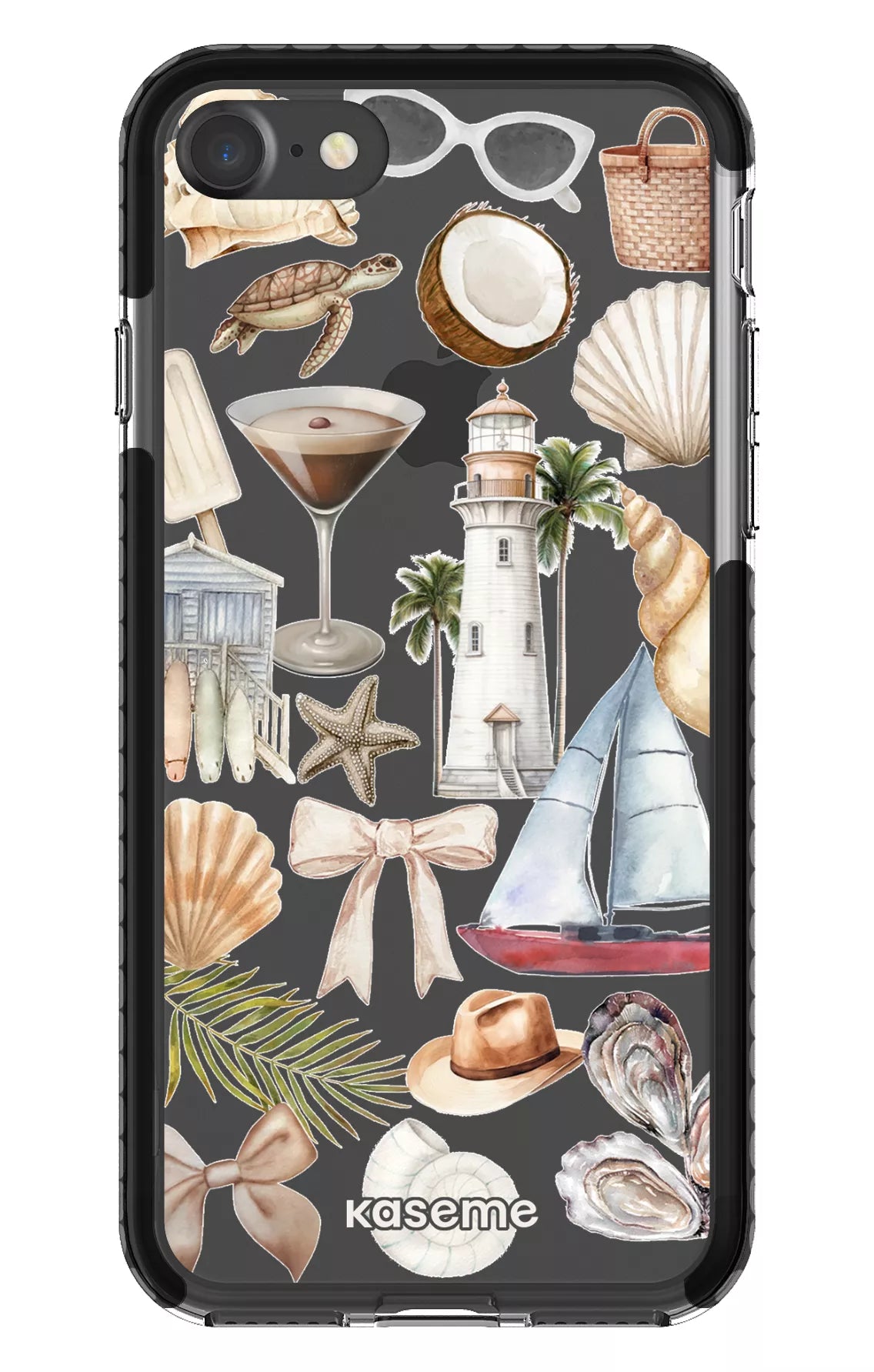 iPhone 7 Clear Case - Black Riviera Clear Case -
