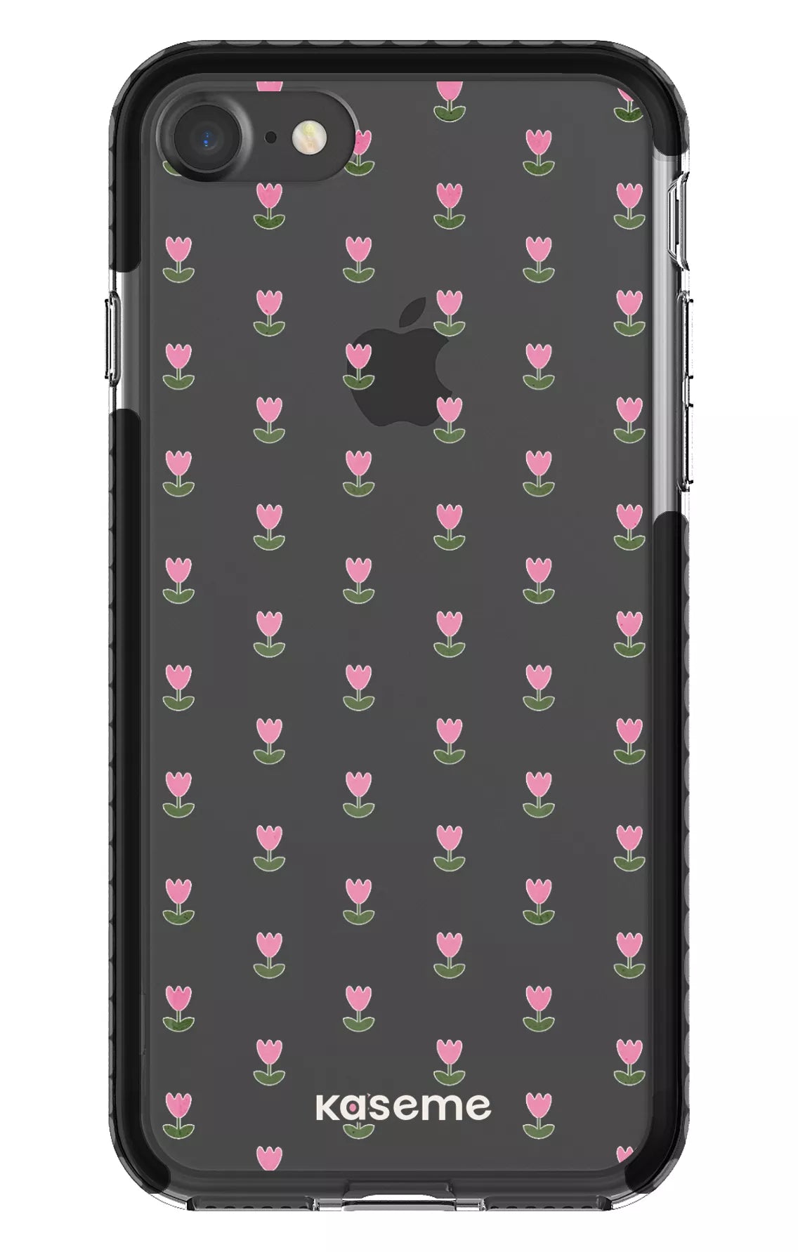 iPhone 7 Clear Case - Black Triumph Pink Clear Case -