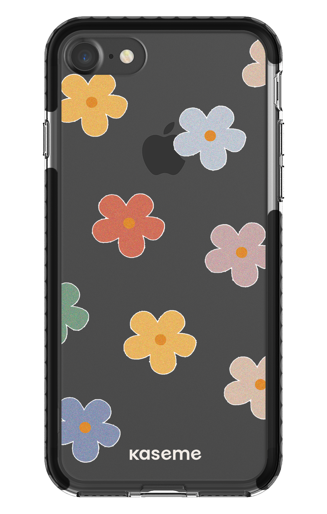 iPhone 7 Clear Case - Black Woodstock Big Clear Case -