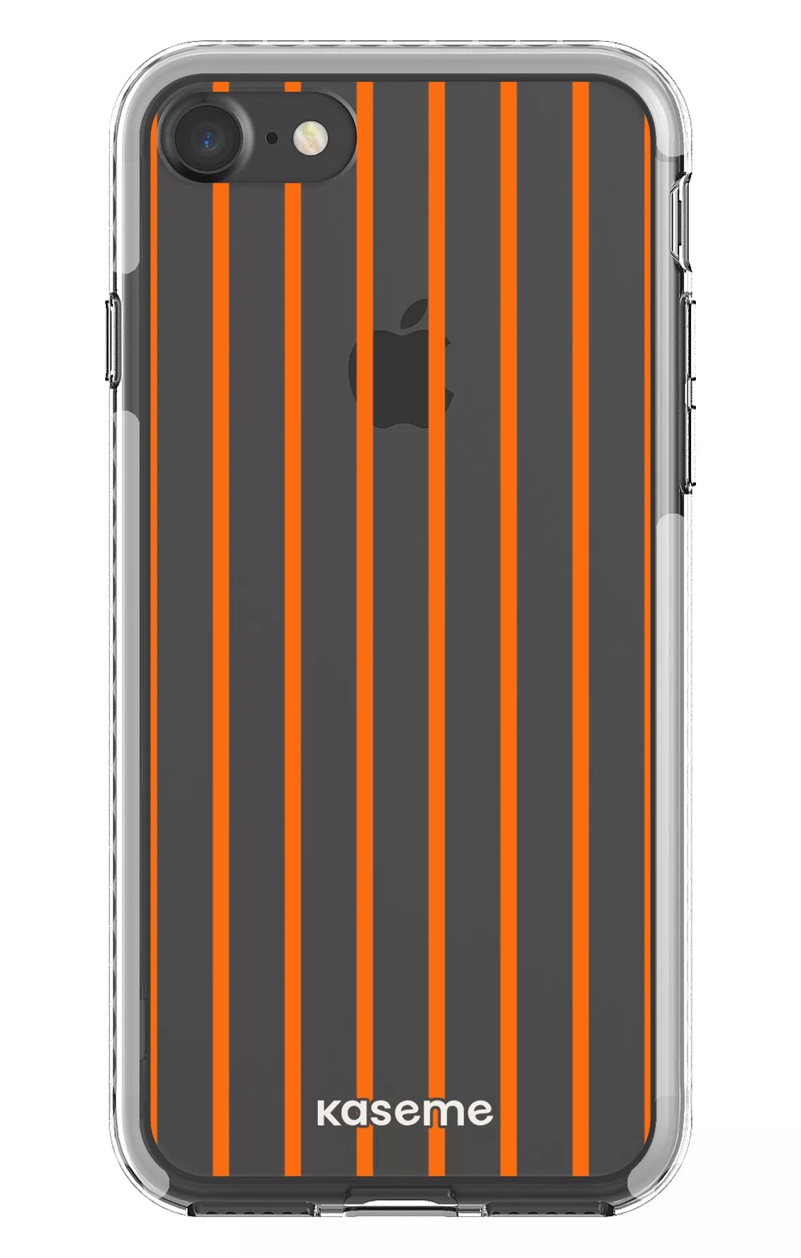 iPhone 7 Clear case - White Dolce Striscia Orange Clear Case -