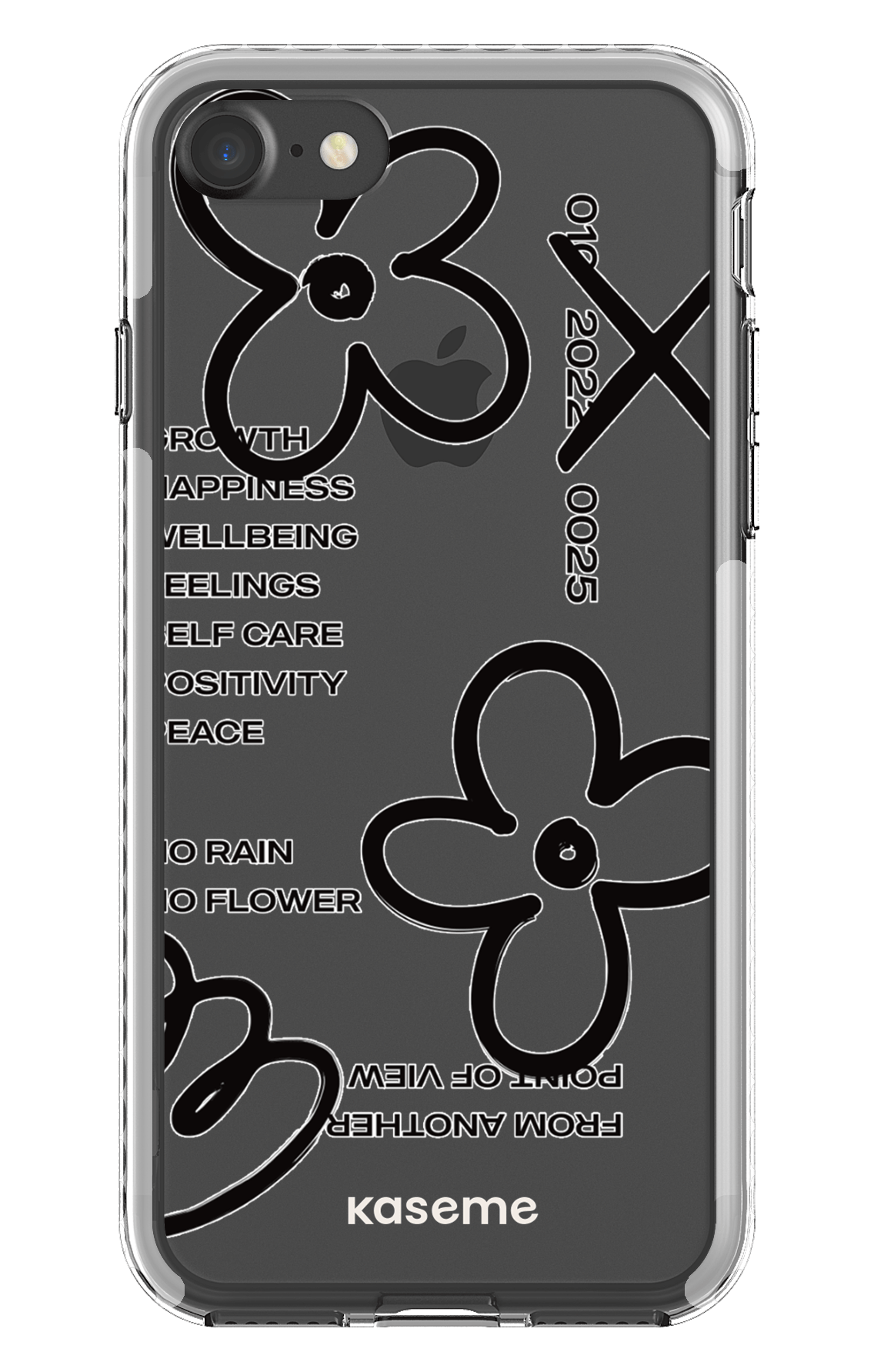 iPhone 7 Clear case - White Feelings black Clear Case -