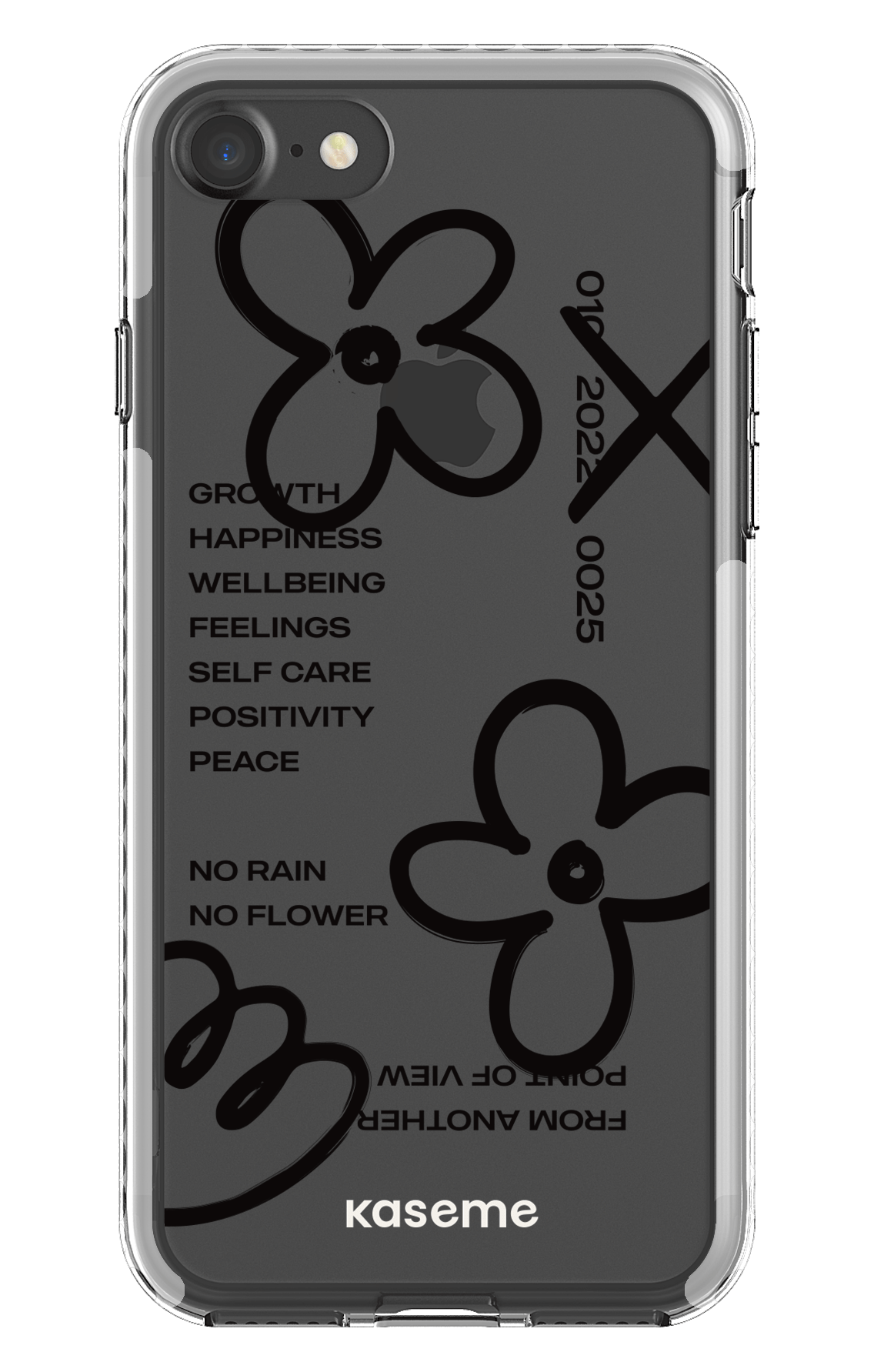 iPhone 7 Clear case - White Feelings black clear case -