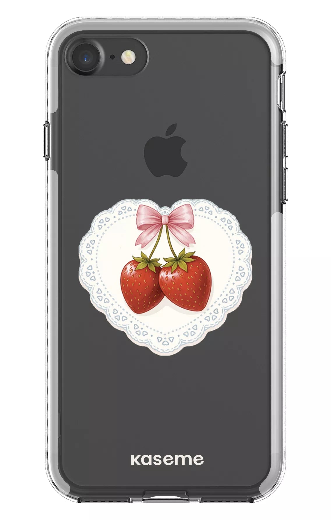iPhone 7 Clear case - White Fresa Lace Clear Case -